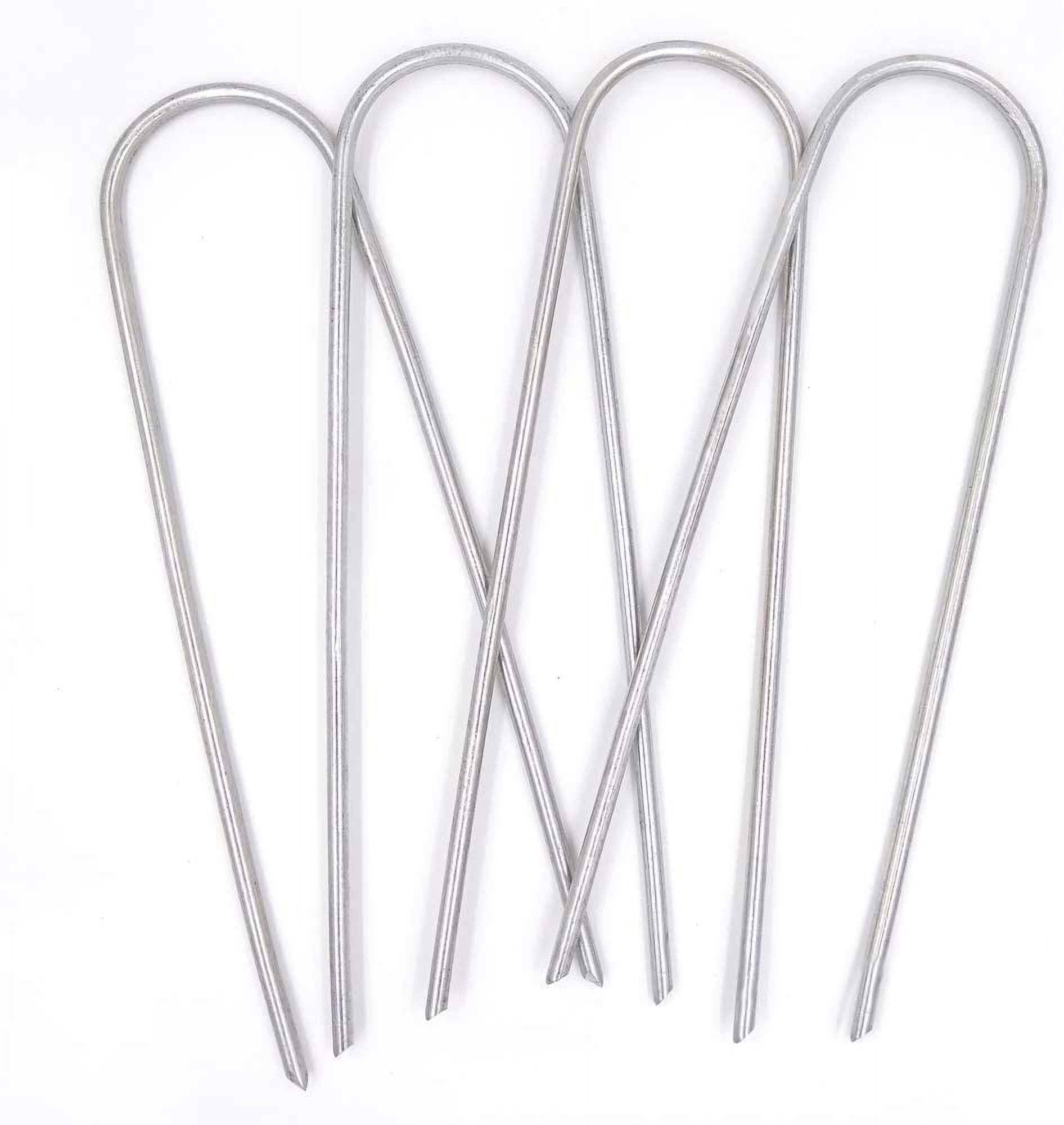 Trampolines Wind Stakes Heavy Duty U Type Sharp Ends Safety Ground Anchor Galvanized Steel For Soccer Goals, Camping Tents And Huge Garden Decoration