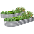 thumbnail image 1 of Tramull 2 Pack 8x3x1FT Galvanized Raised Garden Bed Large Metal Planter Box Kit Elevated Raised Garden Planters for Outdoor Plants, Gray, 1 of 8