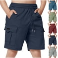 thumbnail image 1 of Tranfacy 5-15 Years Boys Solid Shorts with Pockets Elastic Waist Cargo Style Summer Wear, 1 of 5