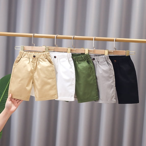 Tranfacy Boys 18 Months-14 Years Summer Half Pants Solid School Uniform Cargo Style Half Shorts