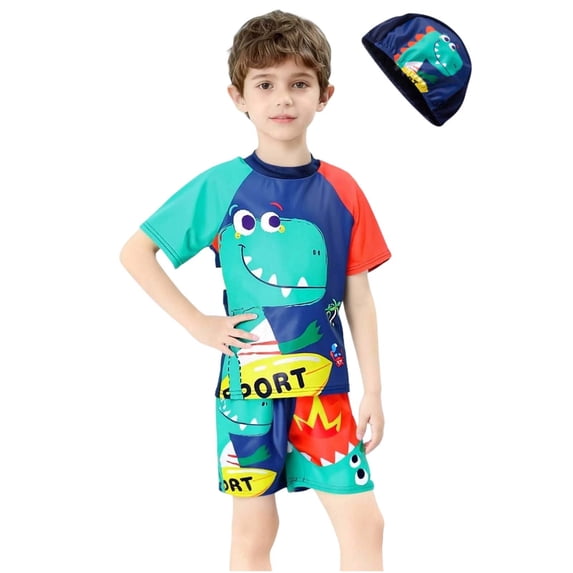 Tranfacy Boys 2-12 Years Summer Short Sleeve Sun Protection Swimwear for Surfing Diving