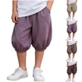 thumbnail image 1 of Tranfacy Boys 6Months-12Years Summer Half Pants Solid Elastic Waist Pocket Casual Sports Shorts, 1 of 5