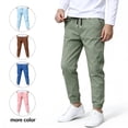 thumbnail image 1 of Tranfacy Boys Kids Summer Solid Full Length Trousers Linen Cuff Loose Sport Casual Pants, 1 of 5