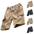 thumbnail image 1 of Tranfacy Boys Summer Half Shorts Solid Summer Cargo Style Knee Length Half Pants, 1 of 4