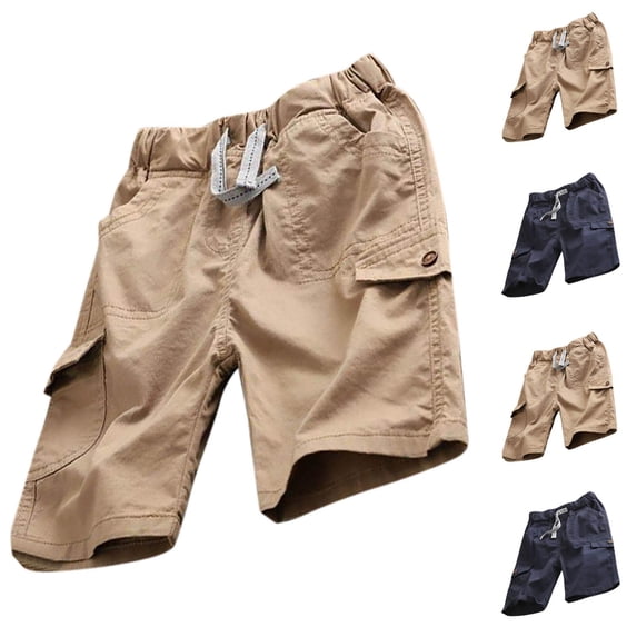 Tranfacy Boys Summer Half Shorts Solid Summer Cargo Style Knee Length Half Pants