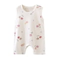 thumbnail image 1 of Tranfacy Boys and Girls 0-24 Months Rompers Sleeveless Bodysuit All Over Print Snap Button Jumpsuit Crawling Wear, 1 of 4