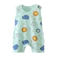 thumbnail image 1 of Tranfacy Boys and Girls 0-24 Months Rompers Sleeveless Bodysuit All Over Print Snap Button Jumpsuit Crawling Wear, 1 of 4