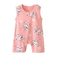 thumbnail image 1 of Tranfacy Boys and Girls 0-24 Months Rompers Sleeveless Bodysuit All Over Print Snap Button Jumpsuit Crawling Wear, 1 of 4