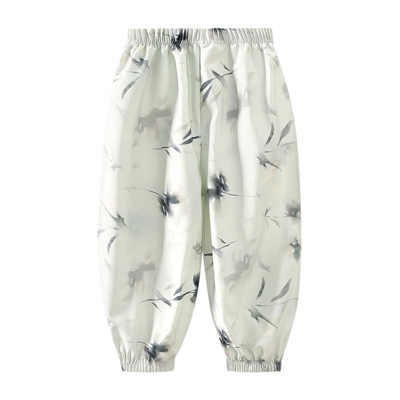 Tranfacy Girls 1-13 Years Fall Pants Print Loose Sports Breathable Jogger Trousers