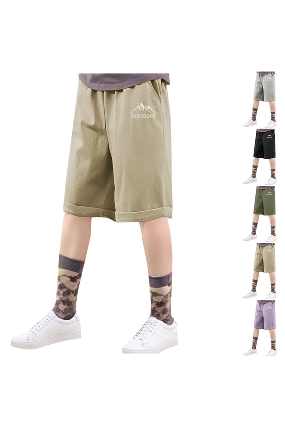 Girls 5-16 Years Summer Half Pants Pocket Sun Protection Knee Length Half Pants