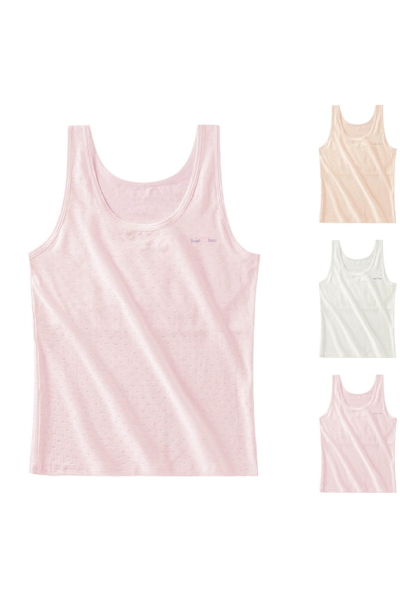 Girls Puberty Longline Camisole Tank Top Bread Print Layering Training Bra Top for 9‑14 Years