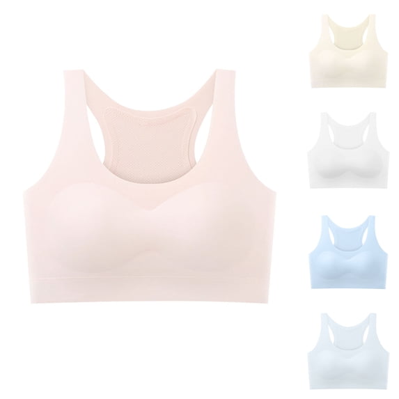 Tranfacy Girls 9-18 Years Summer Puberty Bras Wireless Thin Style with Built In Chest Pad