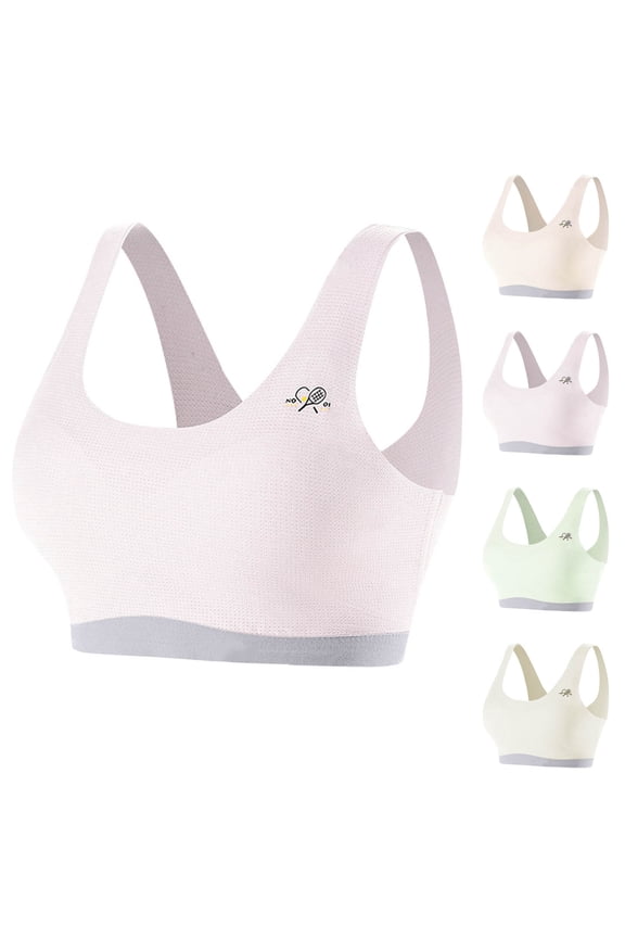 Girls 9-18 Years Summer Puberty Bras Wireless Thin Style with Built In Chest Pad