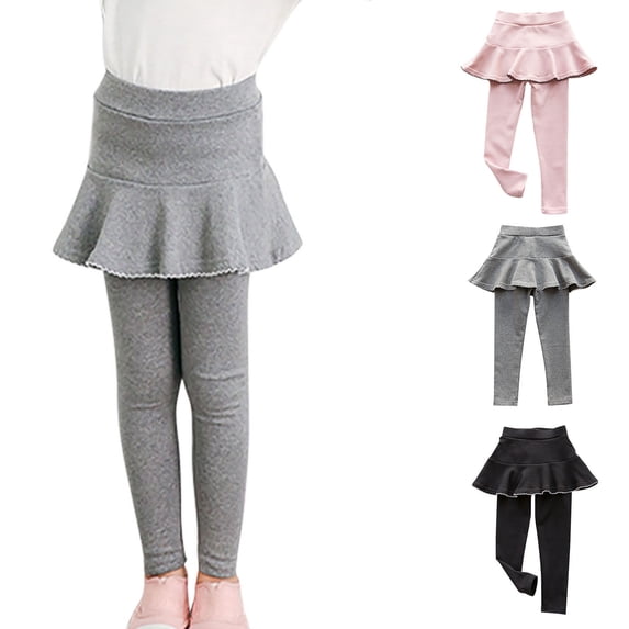 Tranfacy Girls Fall Pants Solid Stretch Skort Style Base Layer Casual Trousers