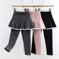 thumbnail image 1 of Tranfacy Girls Fall Pants Solid Stretch Skort Style Base Layer Casual Trousers, 1 of 5