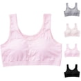 thumbnail image 1 of Tranfacy Girls Solid Training Bra, Wire‑Free Breathable Camisole, Modest Tank Top for 12‑16 Year Old, Beige, L, 1 of 4