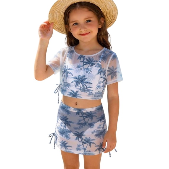 Tranfacy Girls Summer Print Swimwear with Chest Pad for Teen Girls