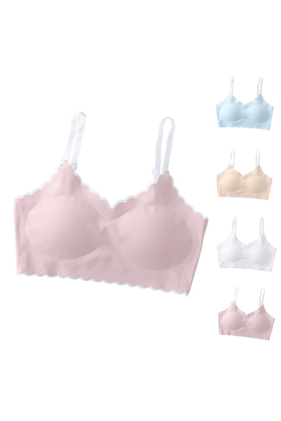 Girls Summer Seamless Wireless Growth Style Large Size Thin Daily Wearing Puberty Bras