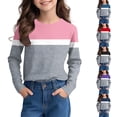 thumbnail image 1 of Tranfacy Kids 3-14 Years Fall Tops Crew Neck Casual Pullover Basic Wear Blouse Shirt, 1 of 5