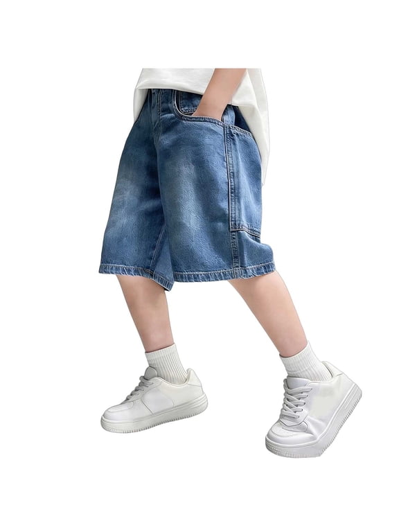 Toddler 3-15 Years Summer Half Pants Denim Outdoor Knee Length Half Pants