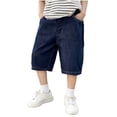 thumbnail image 1 of Tranfacy Toddler 3-15 Years Summer Half Pants Denim Outdoor Knee Length Half Pants, 1 of 3