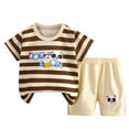 thumbnail image 1 of Tranfacy Kids 6M-6Y Summer Thin Round Neck Short Sleeve Home Suits Print T Shirt Casual Shorts Matching Outfits, 1 of 4