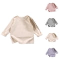 thumbnail image 1 of Tranfacy Middle Big Kids Boys Girls Fall Blouse and Shirt Pullover Casual Solid Long Sleeve Round‑Neck Layering Daily Outfit Tops for 0‑13 Years Old, 1 of 5
