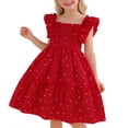 thumbnail image 1 of Tranfacy Dress for Girls Summer Solid Sleeveless Round Neck Ruffle Detail for 4‑12 Years, 1 of 2