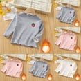 thumbnail image 1 of Tranfacy Toddler Girls Fall Winter Blouse and Shirt Pullover Ruffle Warm Solid Long Sleeve Turndown Collar Daily Outfit Tops for 2‑12 Years Old, 1 of 4