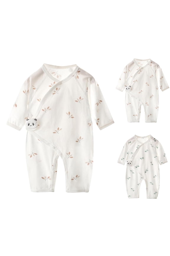 Newborn Boys Girls Summer Long Sleeve Romper Thin Air Condition Bodysuit for 0 to 6 Months Infant Wear