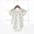 thumbnail image 1 of Tranfacy Newborn Boys Girls Summer Print Short Sleeve Bodysuit Thin Breathable Romper for 0 to 18 Months, 1 of 3