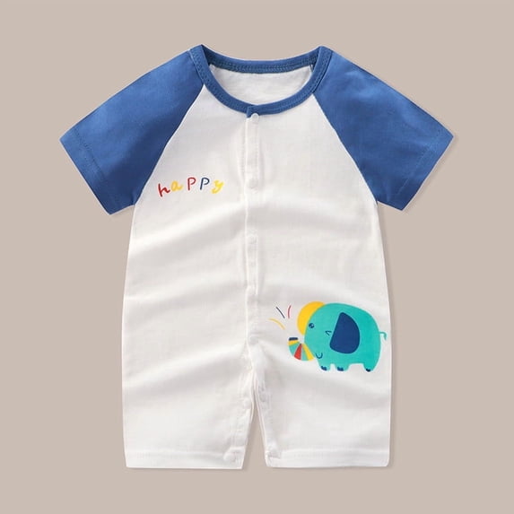 Tranfacy Toddler Boys and Girls Summer Rompers Solid Short Sleeve Open Front Thin Daily Crawl Style for Newborn Daily Wear