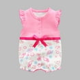thumbnail image 1 of Tranfacy Toddler Girls Summer Rompers Print Short Sleeve Daily Style for 0 to 24 Months, 1 of 3