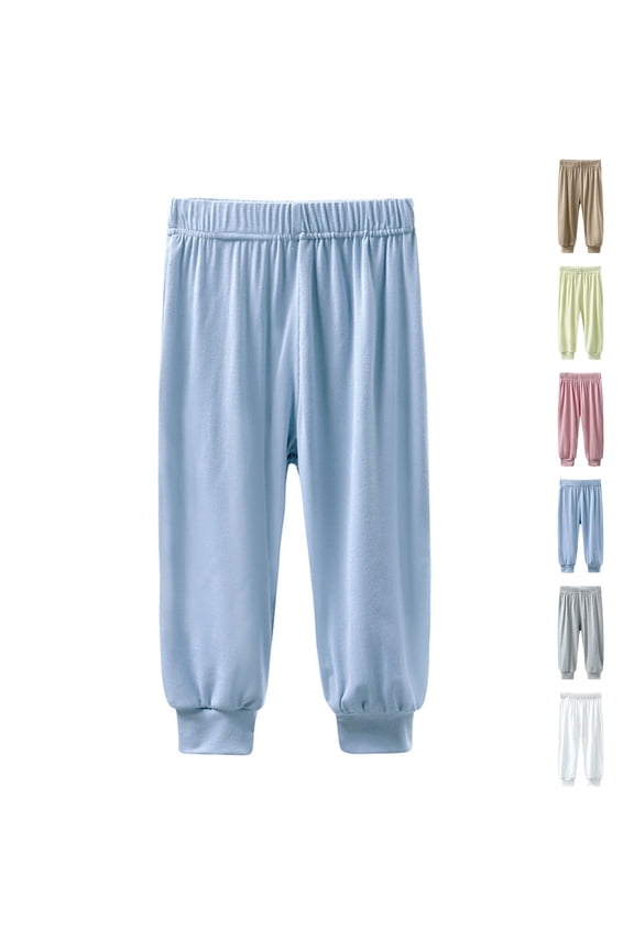 Unisex Kids 1-10Years Summer Solid Full Length Trousers A-Class Sun Protection Pants