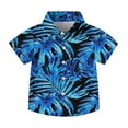 thumbnail image 1 of Tranfacy Unisex Kids 2-15 Years Summer Shirt Short Sleeve Collared Hawaiian Print Pocket Casual Tops, 1 of 4