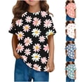 thumbnail image 1 of Tranfacy Boys and Girls Short Sleeve Round Neck T‑Shirt Summer Print Fashion Casual Tops for 3 to 14 Years Old, 1 of 5