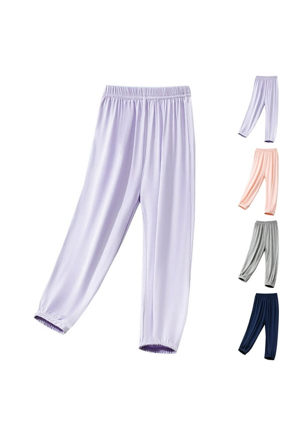 Unisex Kids 4-16Years Summer Solid Full Length Trousers A-Class Sun Protection Pants