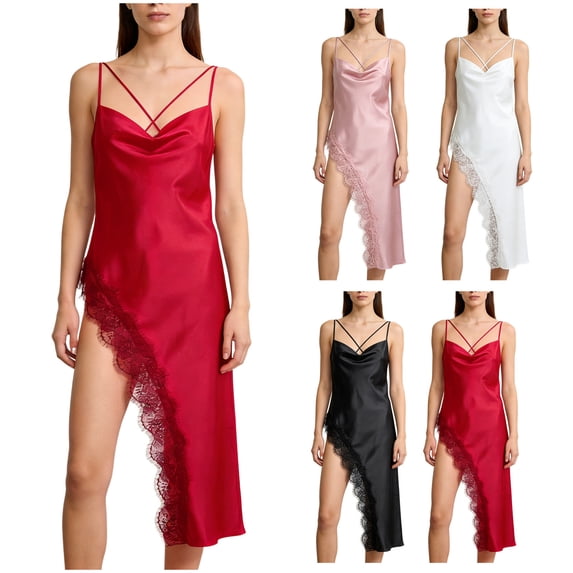Tranfacy Women Summer Sleepshirt Solid Camisole Short Dress Soft Daily Home Wear