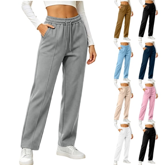 Tranfacy Women Wide Leg Sport Full Length Pants Casual Trousers with ...