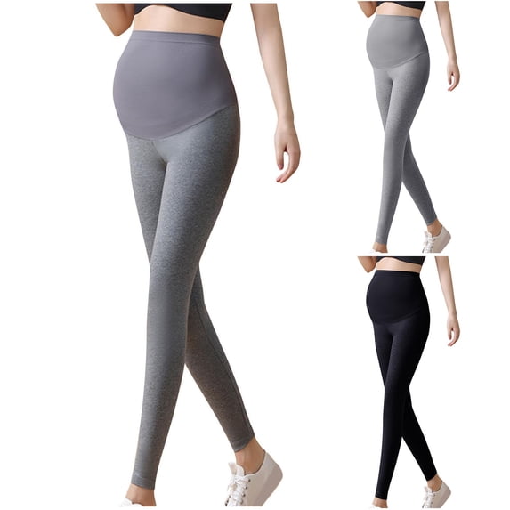 Resource Protection Tranfacy Women's Maternity Solid Full Length Leggings High Waist Over ...
