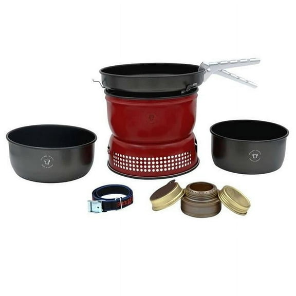 Trangia 328103 35-5 Ultra Light Aluminum & Non-Stick Camping Cooking Set, Red