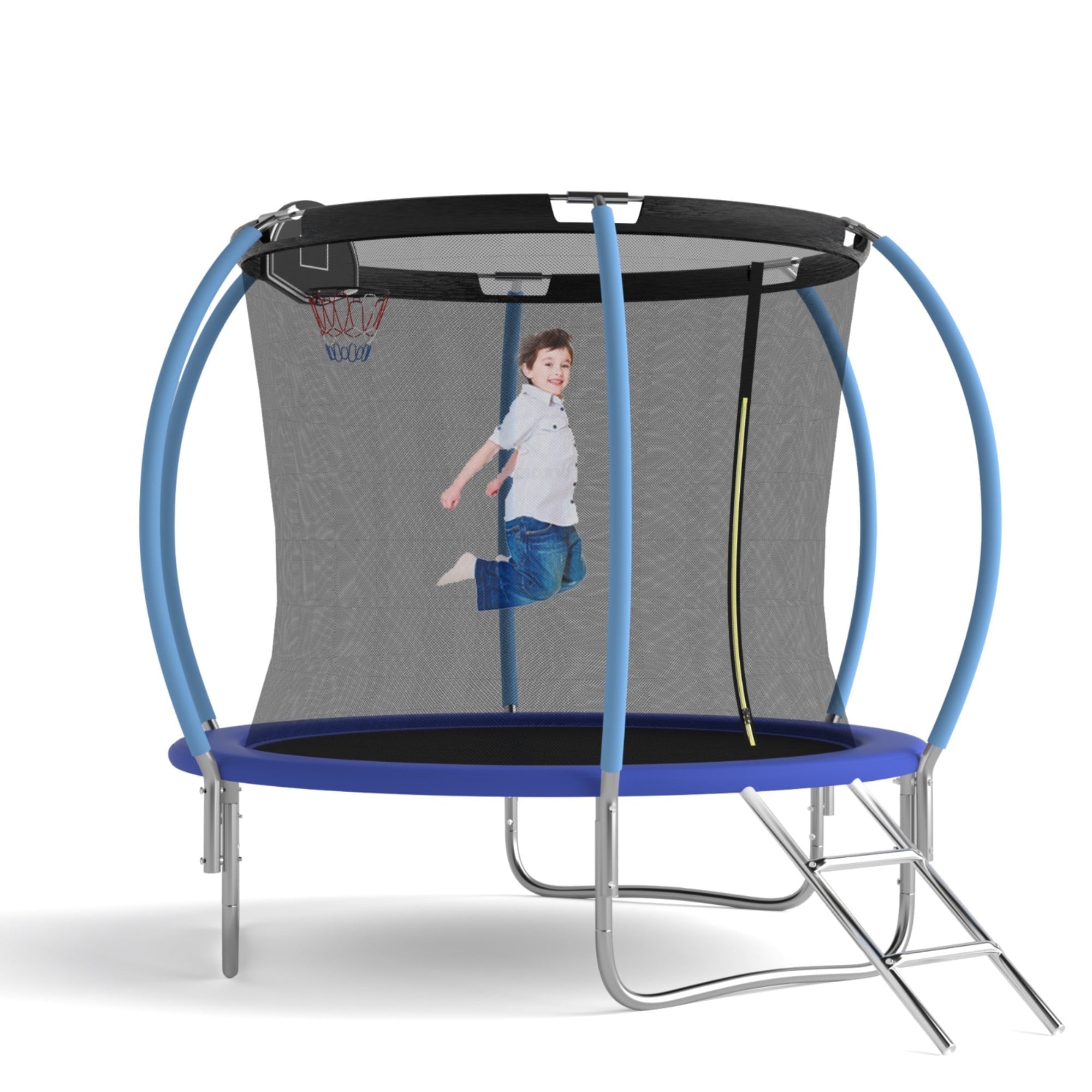 SUGIFT 10ft Trampoline with Safe Enclosure Net 680 lbs