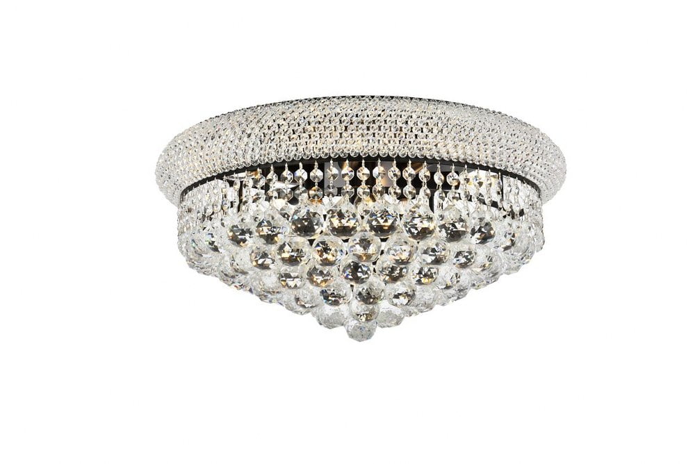 Primo Black and Clear Crystal 10-Light Flush Mount