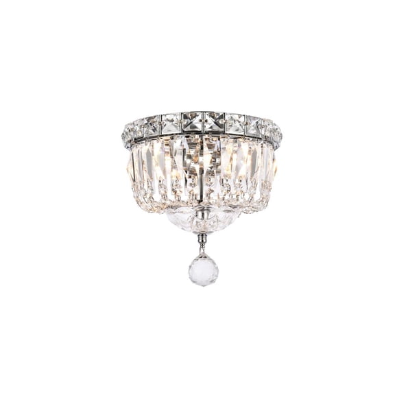 Tranquil 2 Light Chrome Transitional Flush Mount Clear Royal Cut Crystal