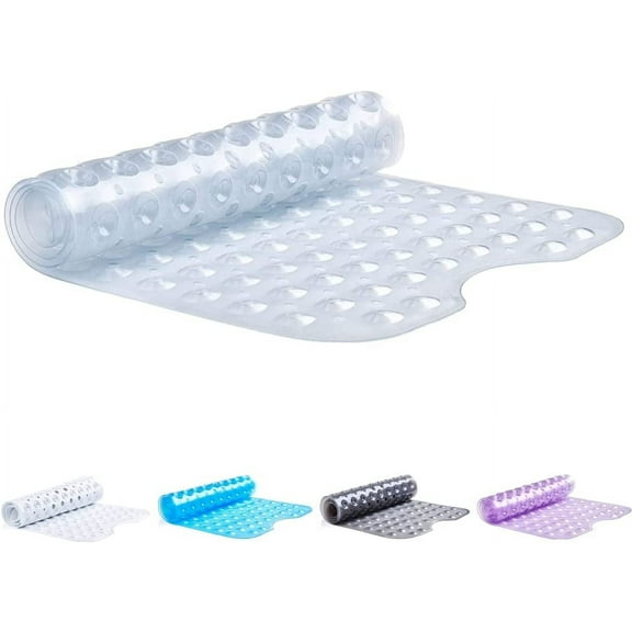 Tranquil Beauty Extra Long Non-Slip Bath Mat With Suction Cups, Clear, 100 cm x 40 cm