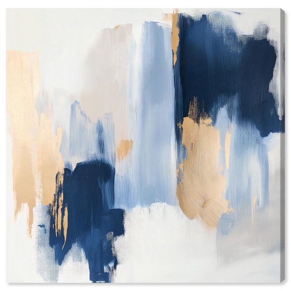 Tranquil Blue Depths I Canvas Contemporary Abstract by Art Remedy, Gallery Wrapped, 16 x 16