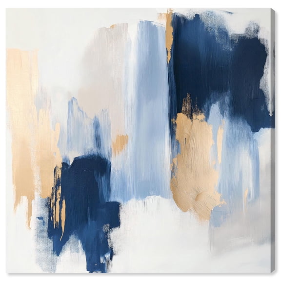 Tranquil Blue Depths I Canvas Contemporary Abstract by Art Remedy, Gallery Wrapped, 20 x 20