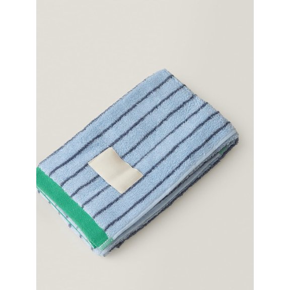 Tranquil Bluejay-Striped Pure Hand Towel, Combed ,Luxury Towel,Super Absorbent(Pack of 1) (29.53" L x 13.39" W)