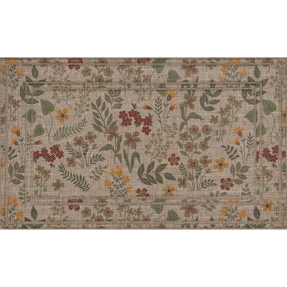Tranquil Ditsy Floral, Apache Mills Sisal 18x30 Indoor Outdoor Entrance Doormat