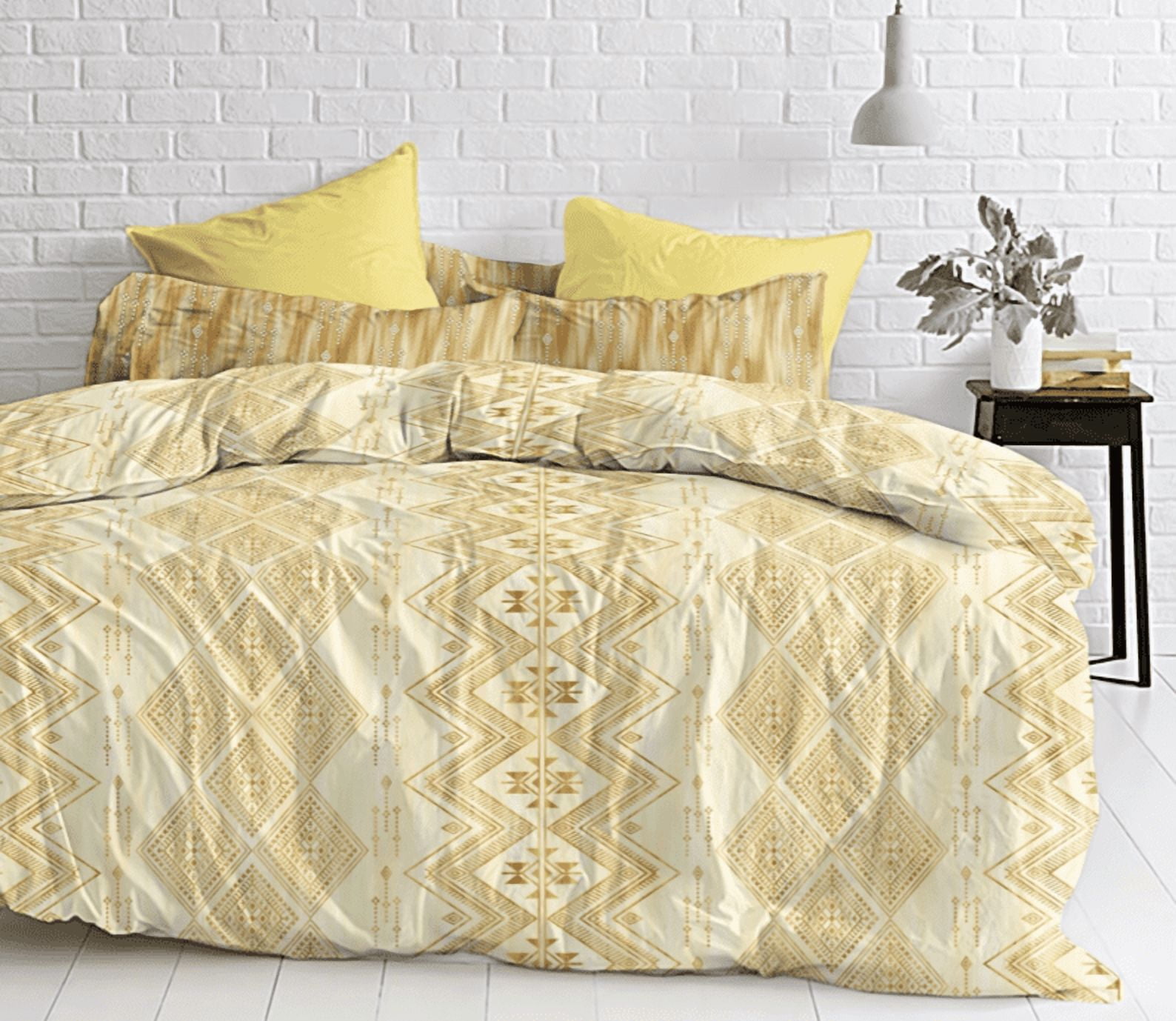 Shop Yellow and White Striped Comforters and Bedding Sets Online, image size:1588x1378